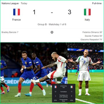 Italia Curi Kemenangan 3 1 Dari Prancis Di Parc Des Princes